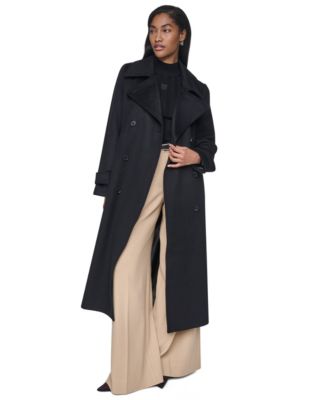 Womens Notch Collar Belted Wrap Coat