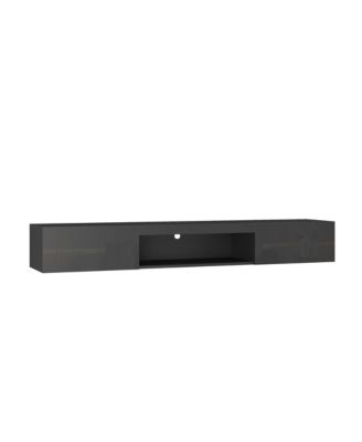 63 Inches Floating TV Stand Wall Mounted with 16 Color LEDs Entertainment Center for 55 to 65 Inch TVs