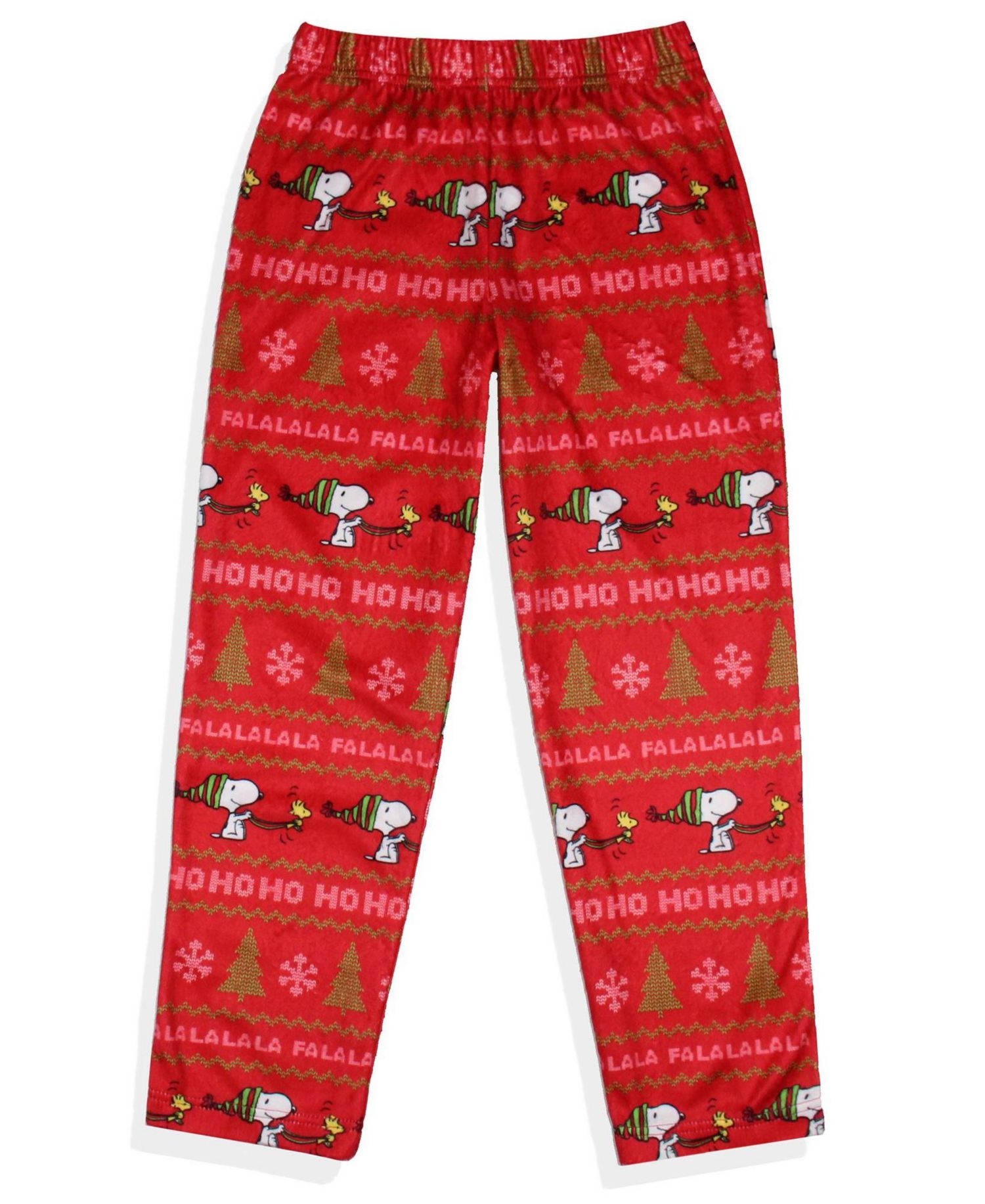 Snoopy Girl's Christmas Sweater Sleep Tossed Print Pajama Pants For Kids