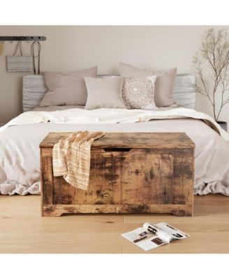 Storage Bench, 39 Inch Wood Lift Top Entryway Organizer Chest with Slow Close Hinges, Coffee Table for Living Room