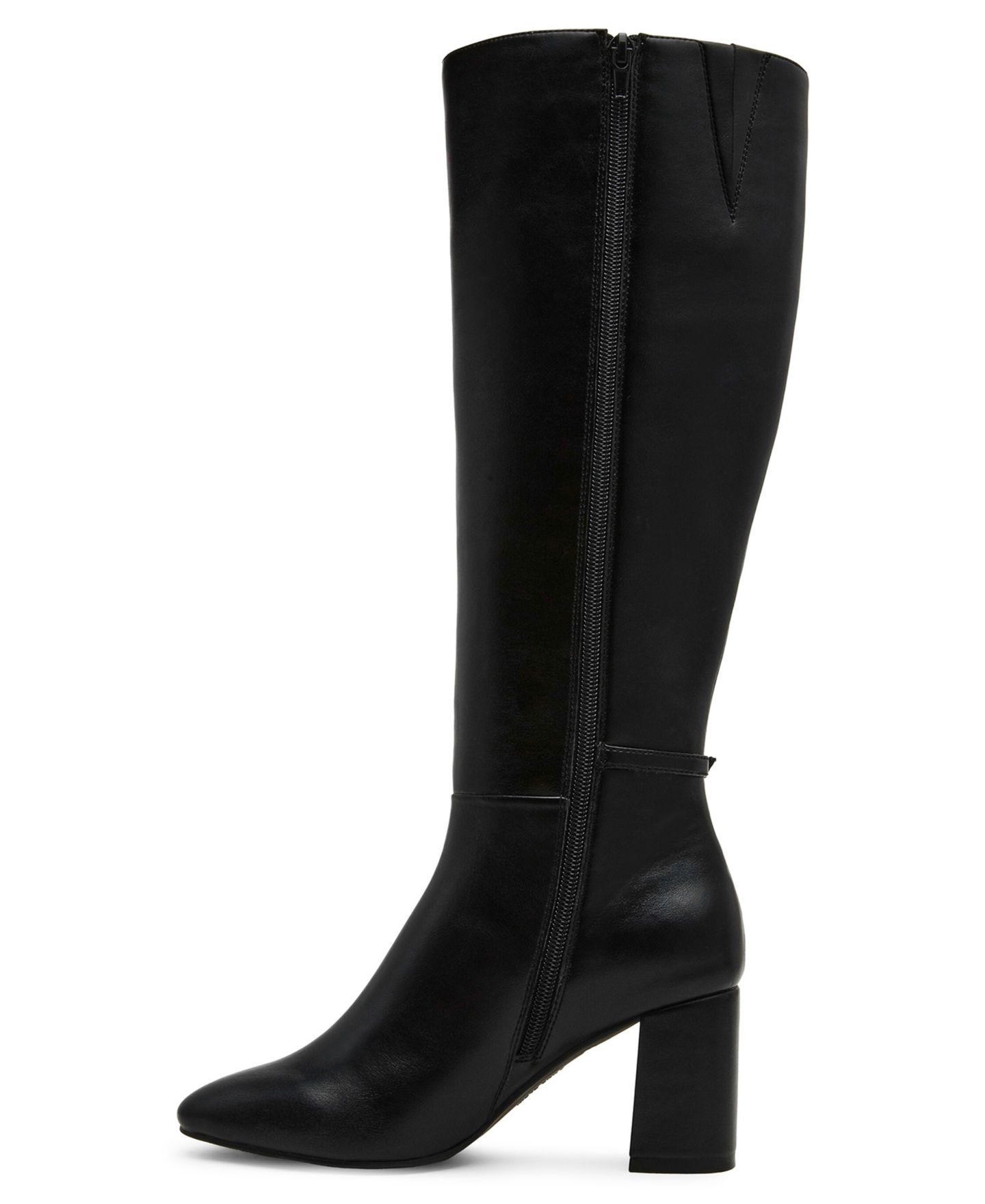 Женские ботинки Anne Klein Amerigo Block Heel Tall, цвет: Чёрный гладкий — фото 8