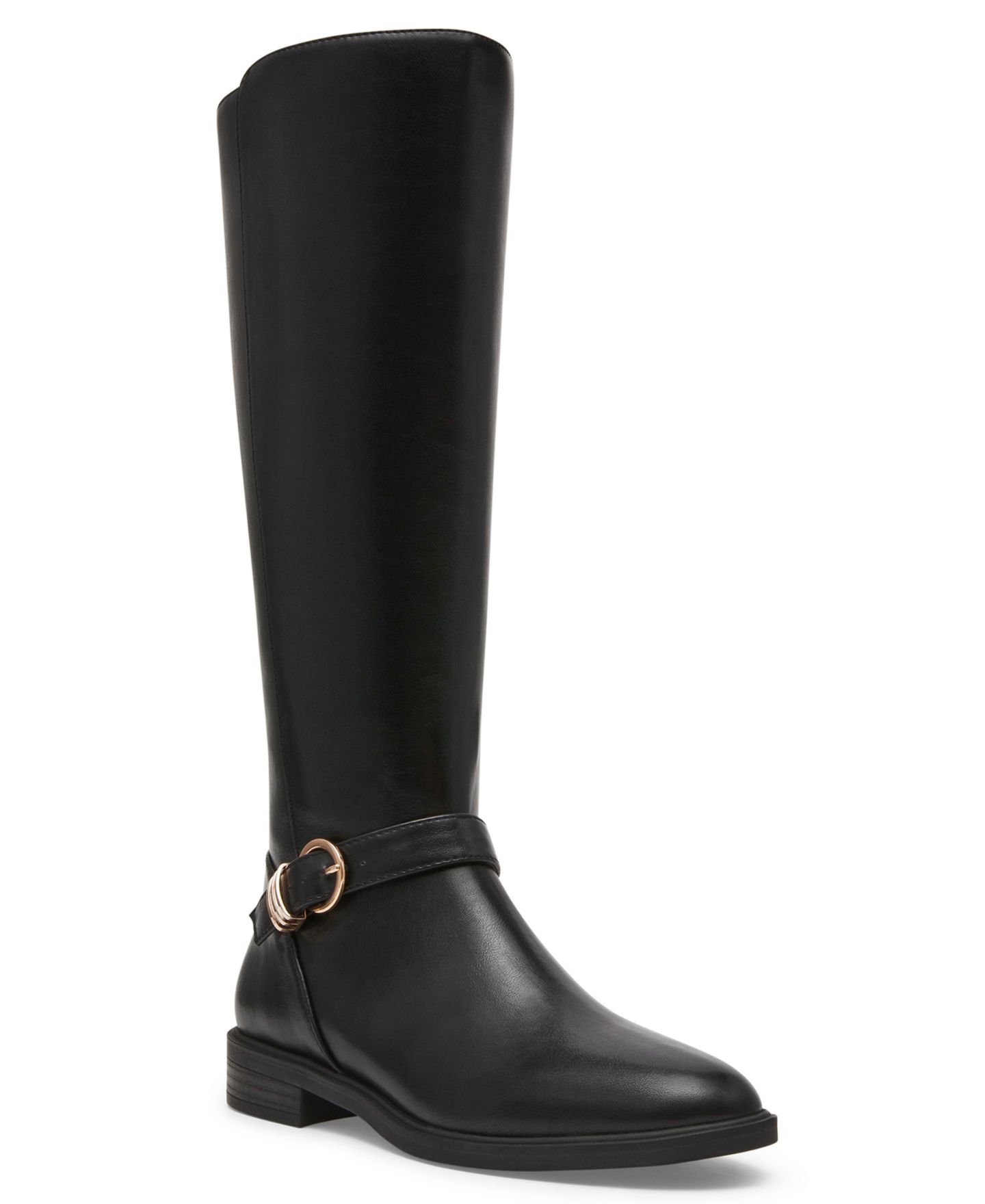 Женские ботинки Anne Klein Solana Zipper Tall, цвет: Чёрный гладкий — фото 1
