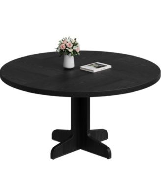47" Round Dining Table, Wood Kitchen Table for 4-6, Farmhouse Style, Table Only