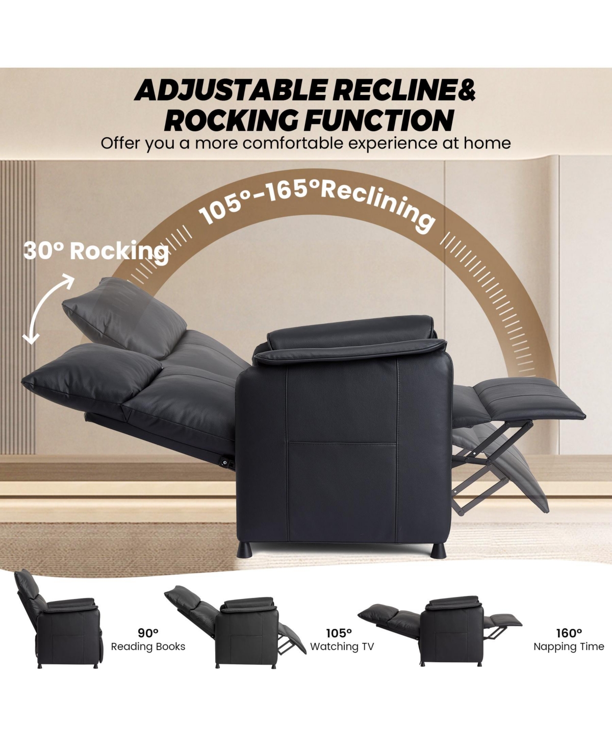 gaomon Electric Recliner Chair with Heat and Massage, Power Recliner Sofa Bed for Living Room, Home Theater or Office, Heated Recliner