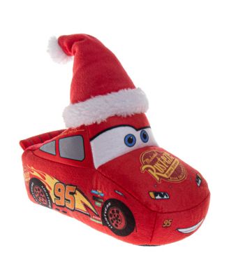 Cars Christmas Slippers Boys' Lightning McQueen Mater Cozy Warm Holiday Theme Soft Plush (Toddler Sizes 5-10/ Little Kid Sizes 11-1)