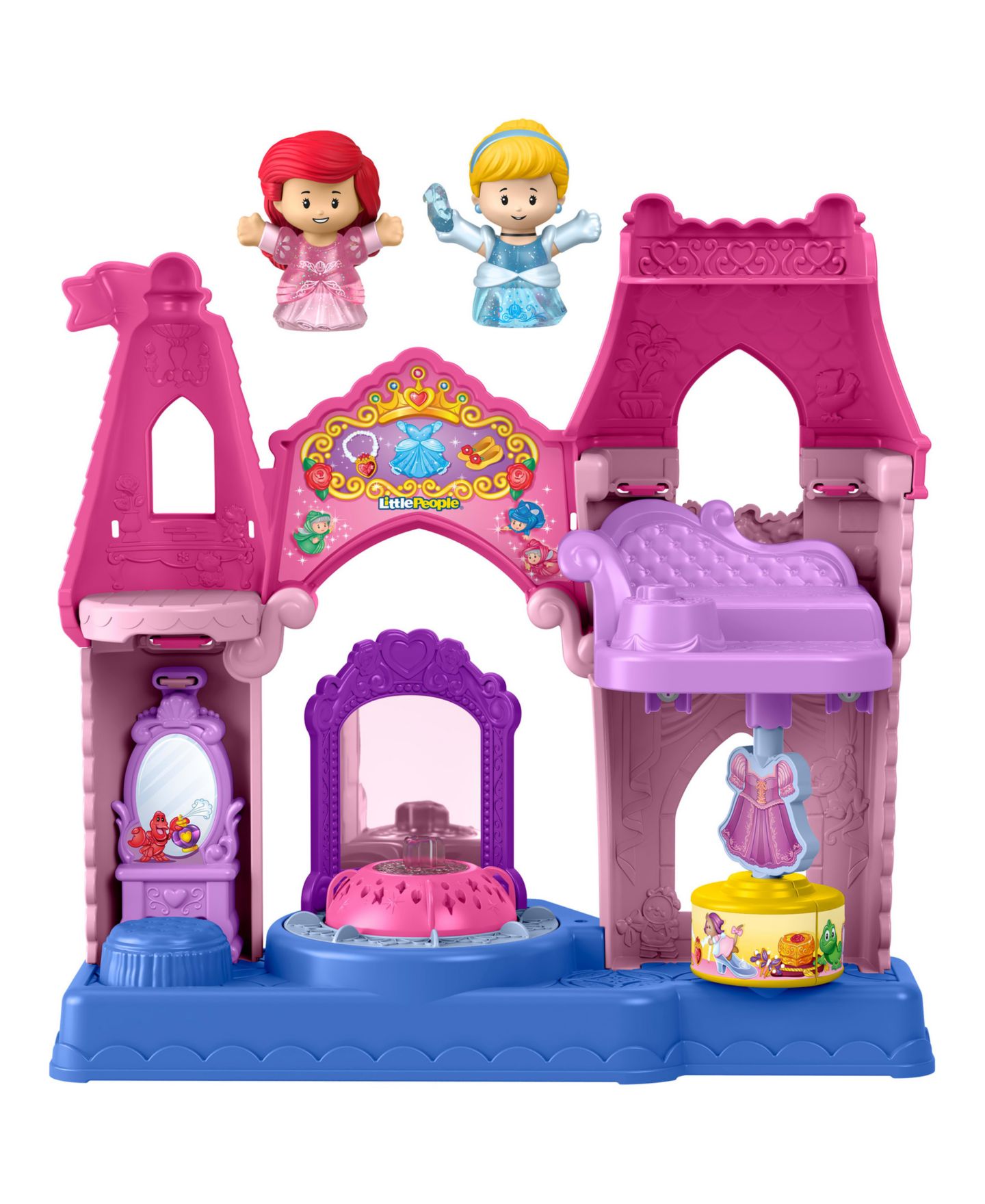 Детский игровой набор Fisher Price Disney Princess Cinderella and Ariel Shimmer & Glow Dress Shop Light-Up 2-Piece Playset, Ages 1.5+ — фото 3
