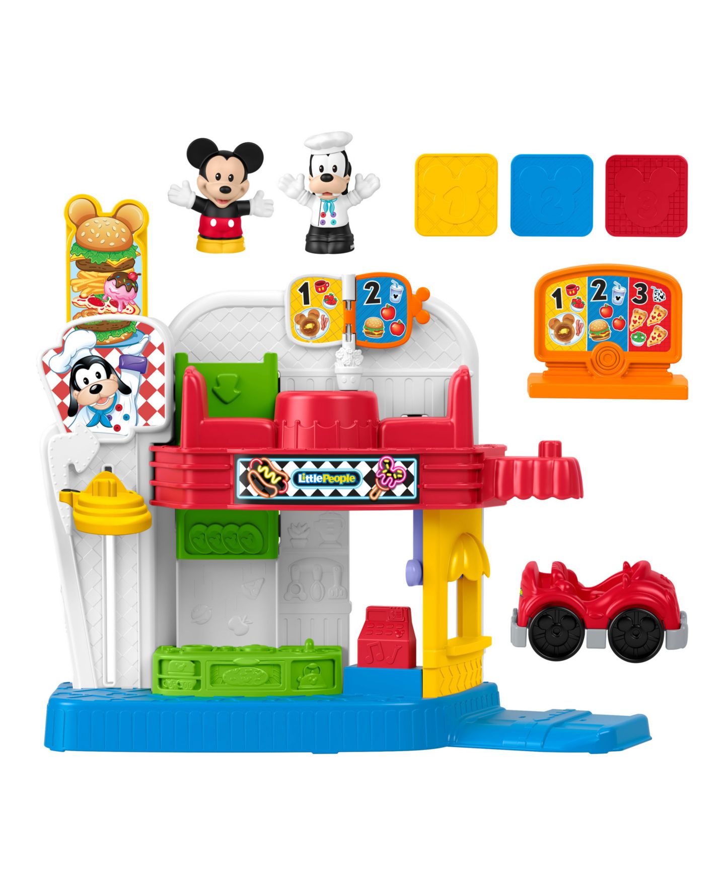 Детский игровой набор Fisher Price Mickey and Goofy Silly Sounds 7-Piece Diner Playset, Ages 1.5+ — фото 2