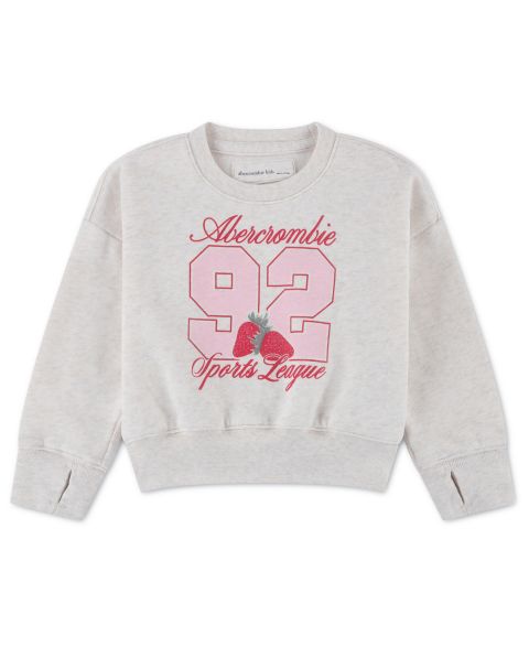 Свитшот abercrombie kids Graphic Crewneck Sweatshirt для девочек-малышей, цвет: Овсяный меланжевый