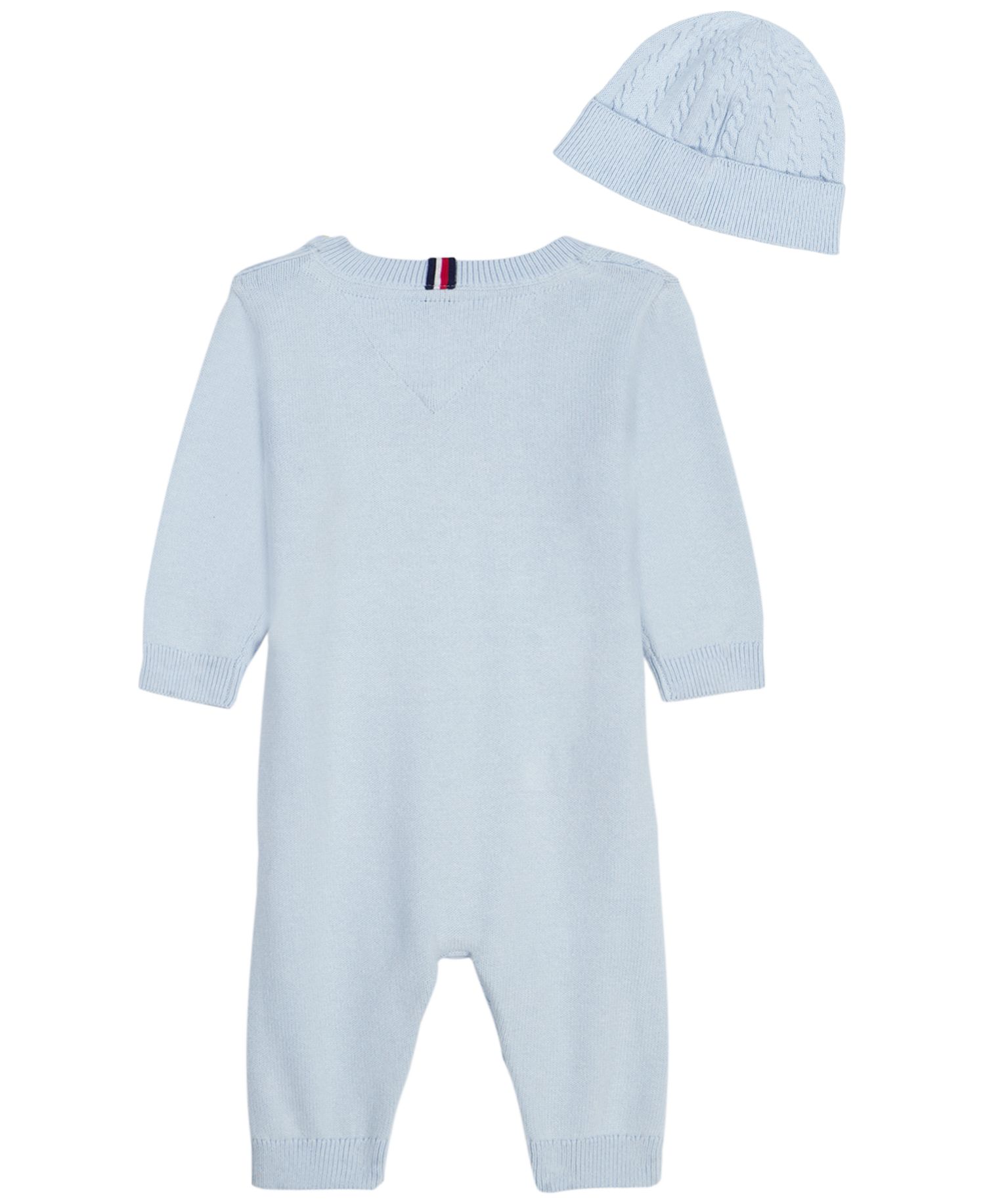 Baby Boys' Cable-Knit Long-Sleeve Coverall and Hat, 2-Piece Set