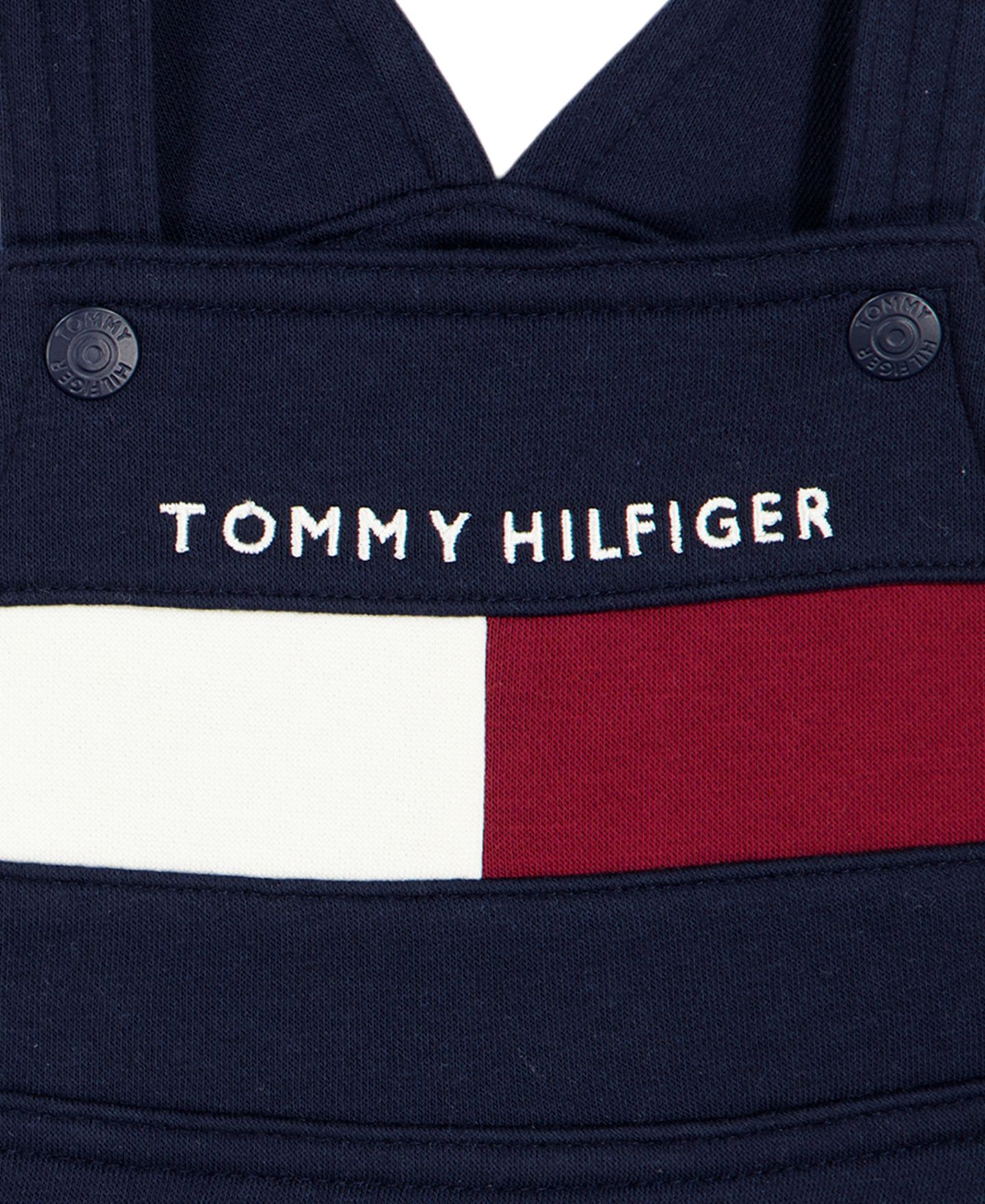 Комплект для мальчика Tommy Hilfiger: полосатое боди и полукомбинезон, 2 предмета, цвет: Тёмно-синий / Ванильный — фото 6
