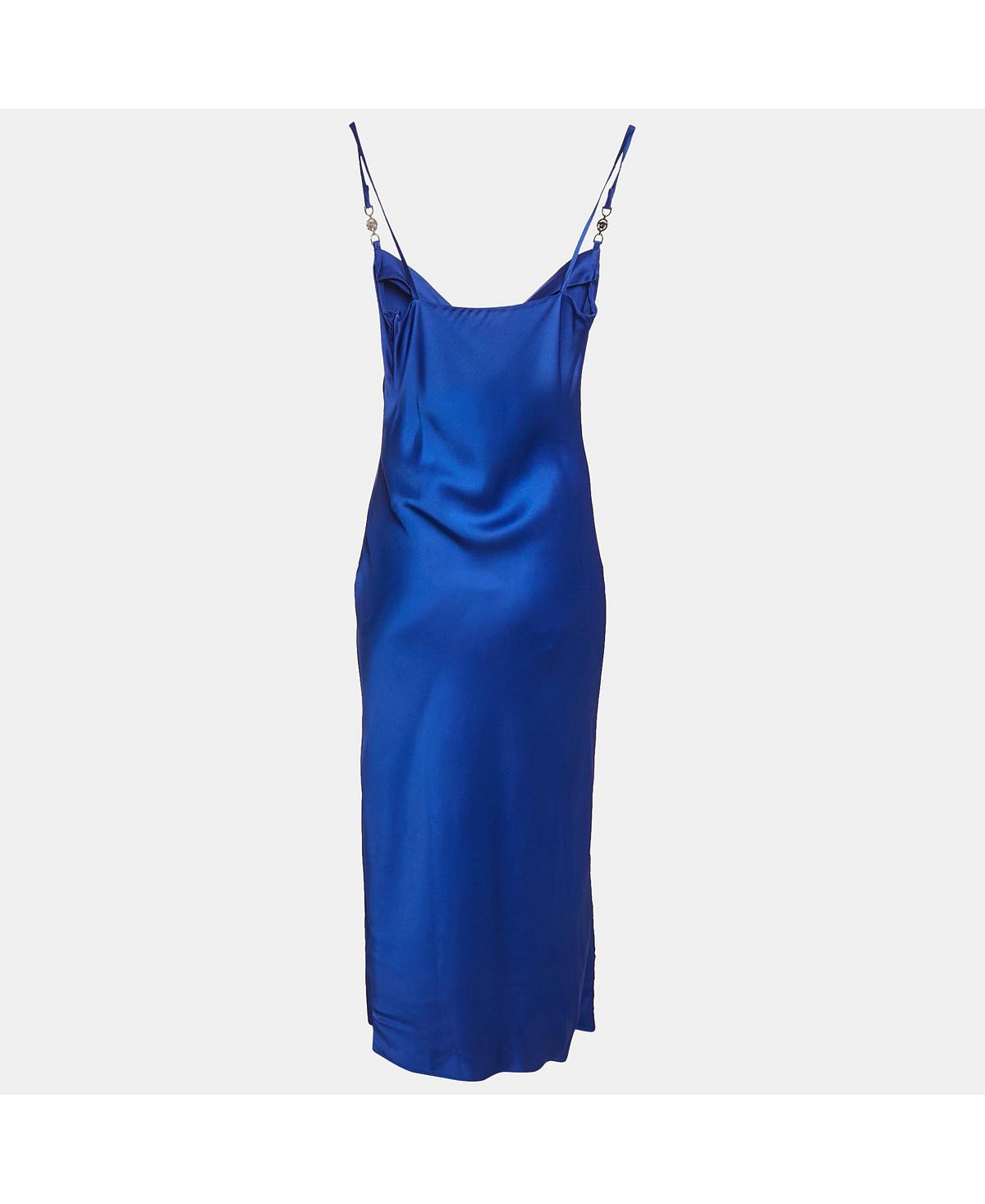 Pre-Owned Versace Women's Barocco Lace Satin Silk Cowl Neck Slip Dress view 2 — MAYCSS fashion products