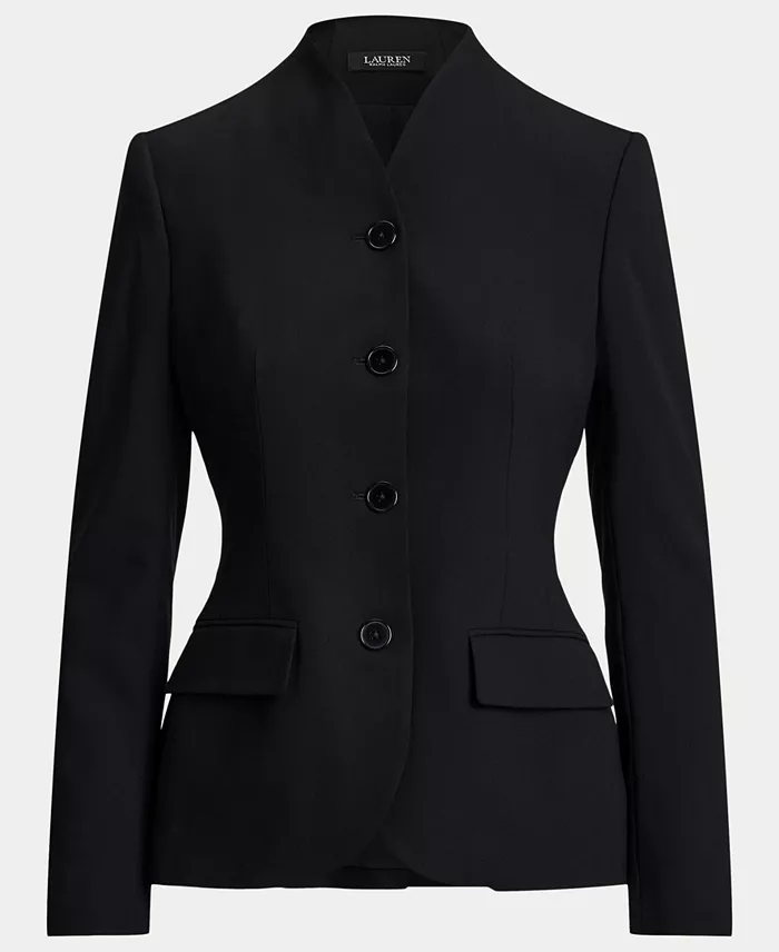 Women's Stretch Lightweight Curved Stand Collar Blazer - thumbnail 6