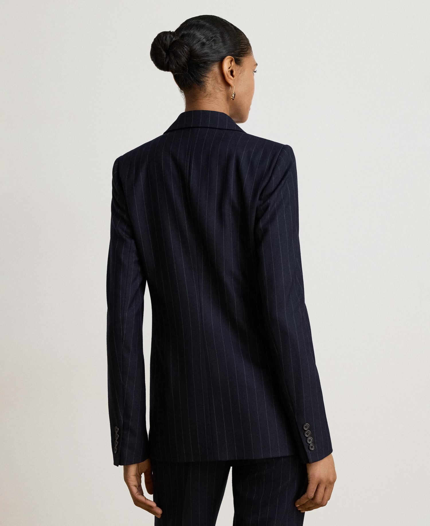Women's Pinstripe Double-Breasted Twill Blazer