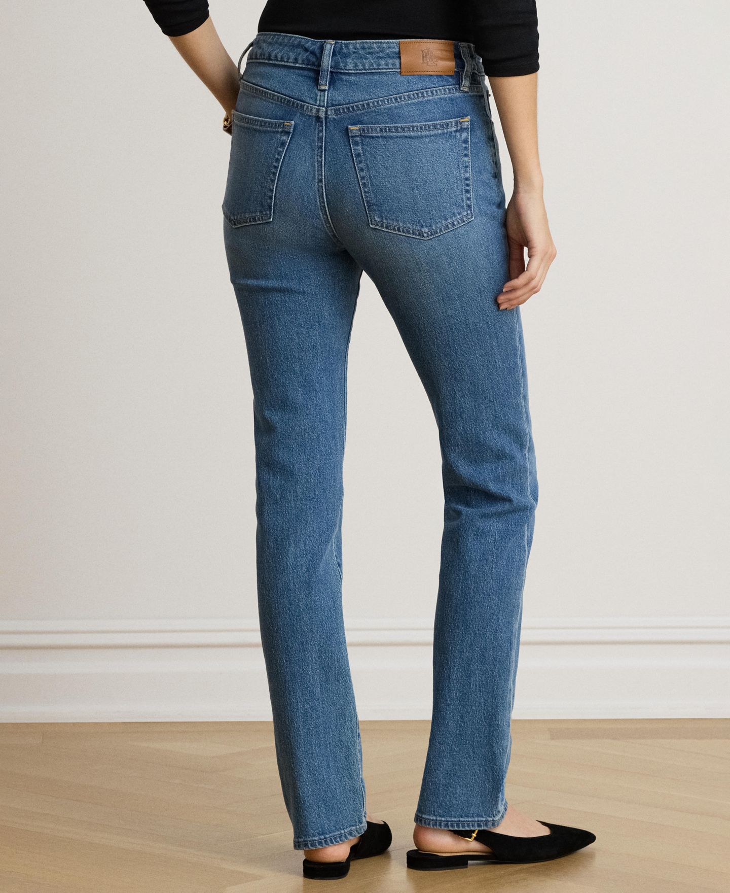 Женские джинсы Lauren Ralph Lauren Mid-Rise Slim Straight, цвет: Синий варёный — фото 3