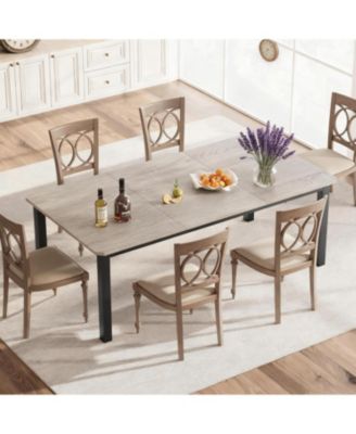 Large Dining Table, Industrial Kitchen Table with Spacious Top for Home Office or Dining Room