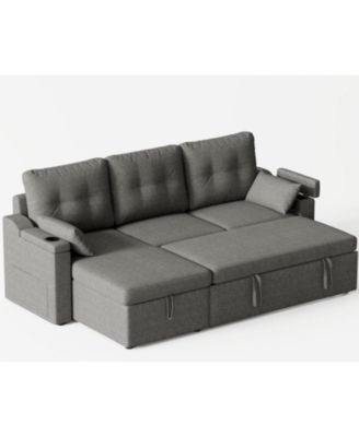 Sofa Bed, Sleeper Sofa with Storage, Pull Out Couch, Modern L Shaped Sectional Sofa with Pullout Bed, Reversible for Living Room