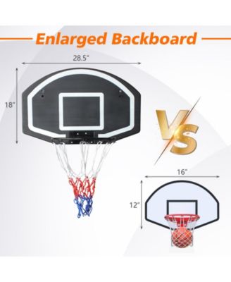 Wall-mounted basketball hoop, shatterproof back, folding hoop, durable hoop and all-weather mesh for indoor and outdoor use