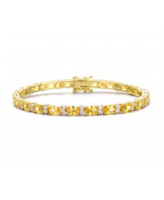 Classic Sterling Silver Vibrant Colored 4MM CZ Tennis Bracelet