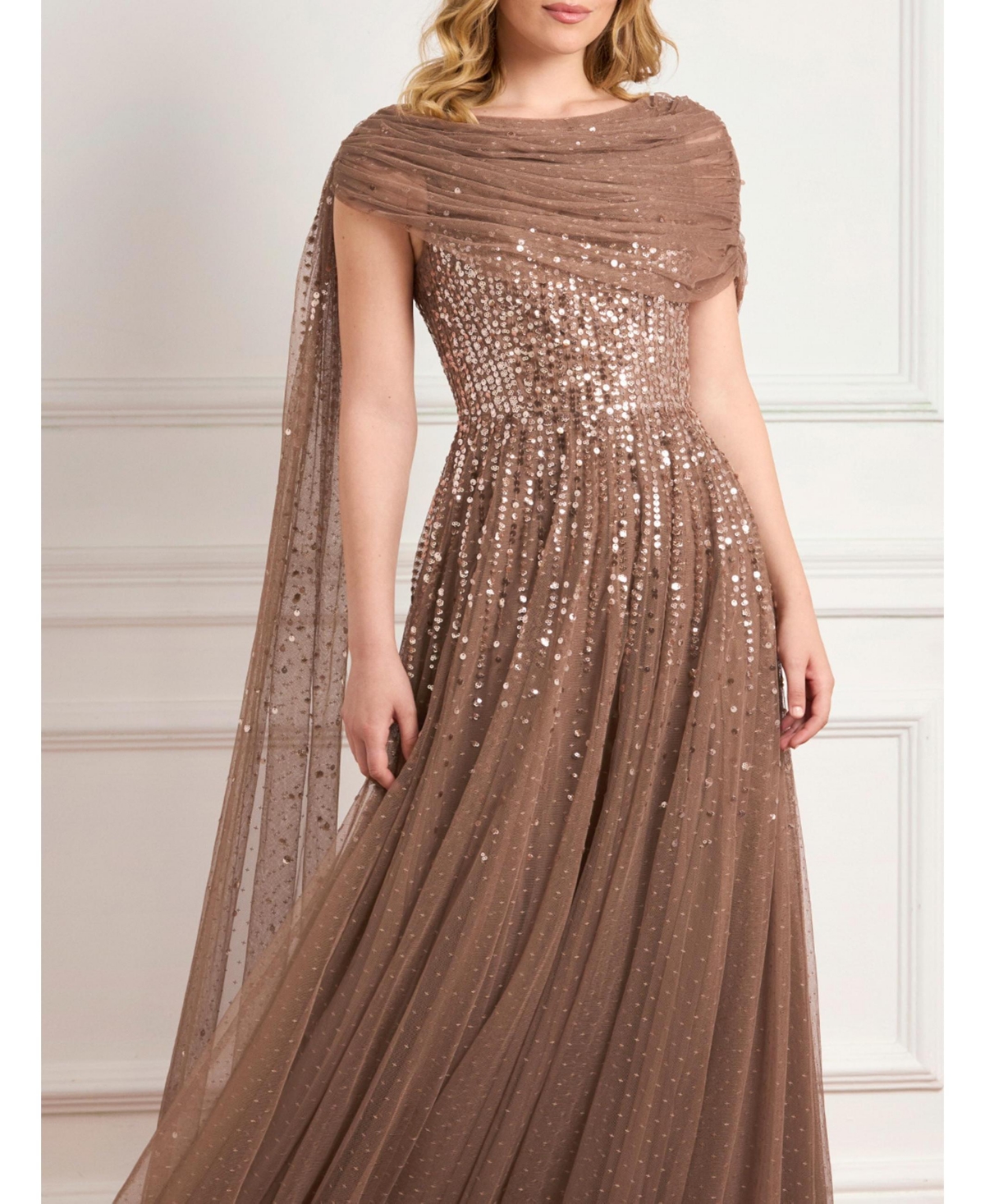 Needle & Thread Women's Moonlight Sequin Draped Gown
