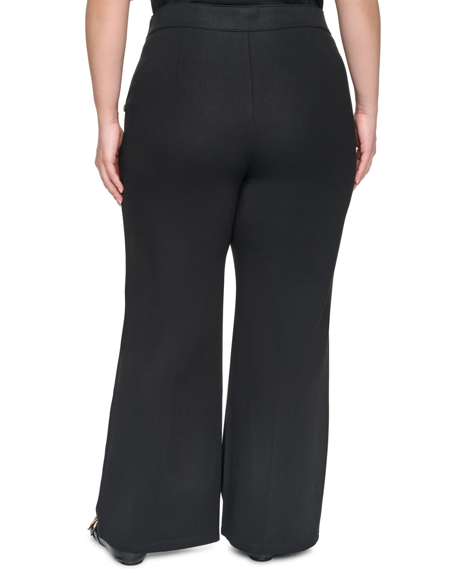 Plus Size Compression Sailor Mid-Rise Straight Pants