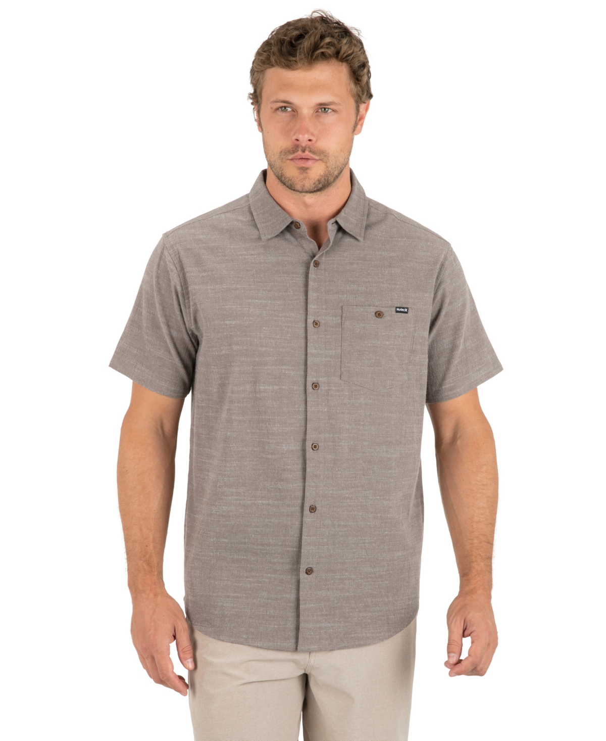 Hurley Men's Ward Cord Short-Sleeve Woven Shirt