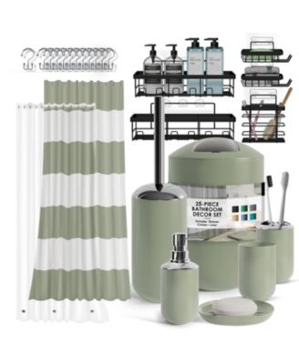 Piece Complete Bathroom Set with Shower Caddy