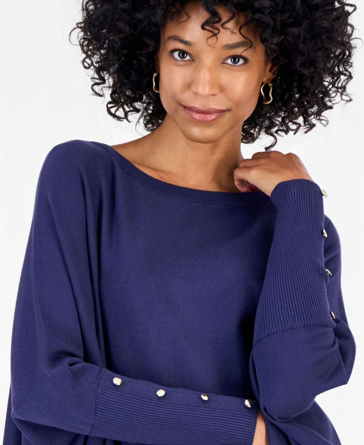 Plus Size Boatneck Poncho Sweater