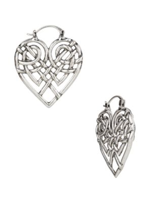 Scandinavian Knot Collection Heart Hoop Earrings