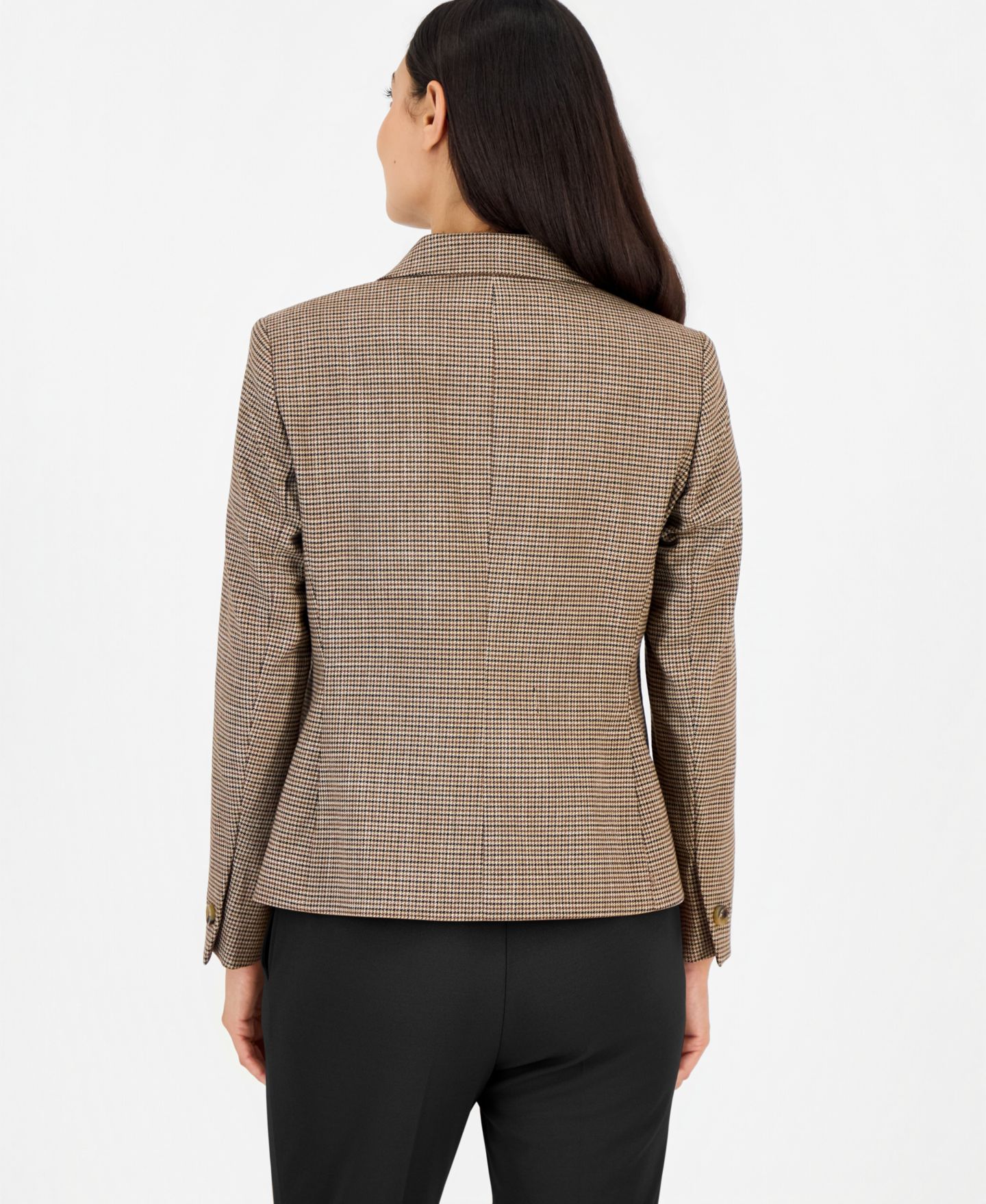 Женский пиджак Anne Klein Petite Plaid Notched-Collar Blazer, цвет: Разноцветный — фото 3