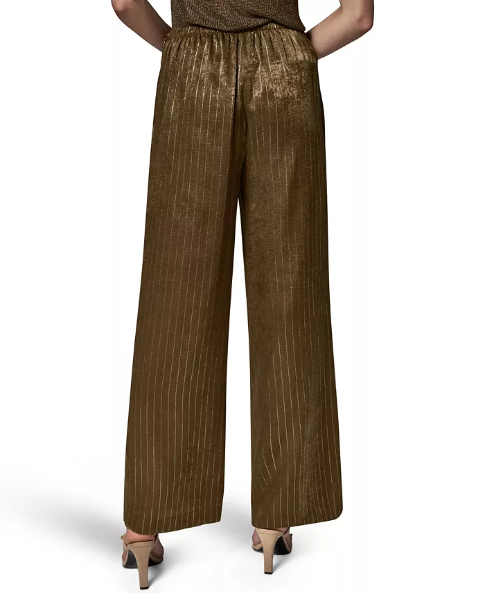 Women's Pinstripe Satin Pull-On Pants - thumbnail 5