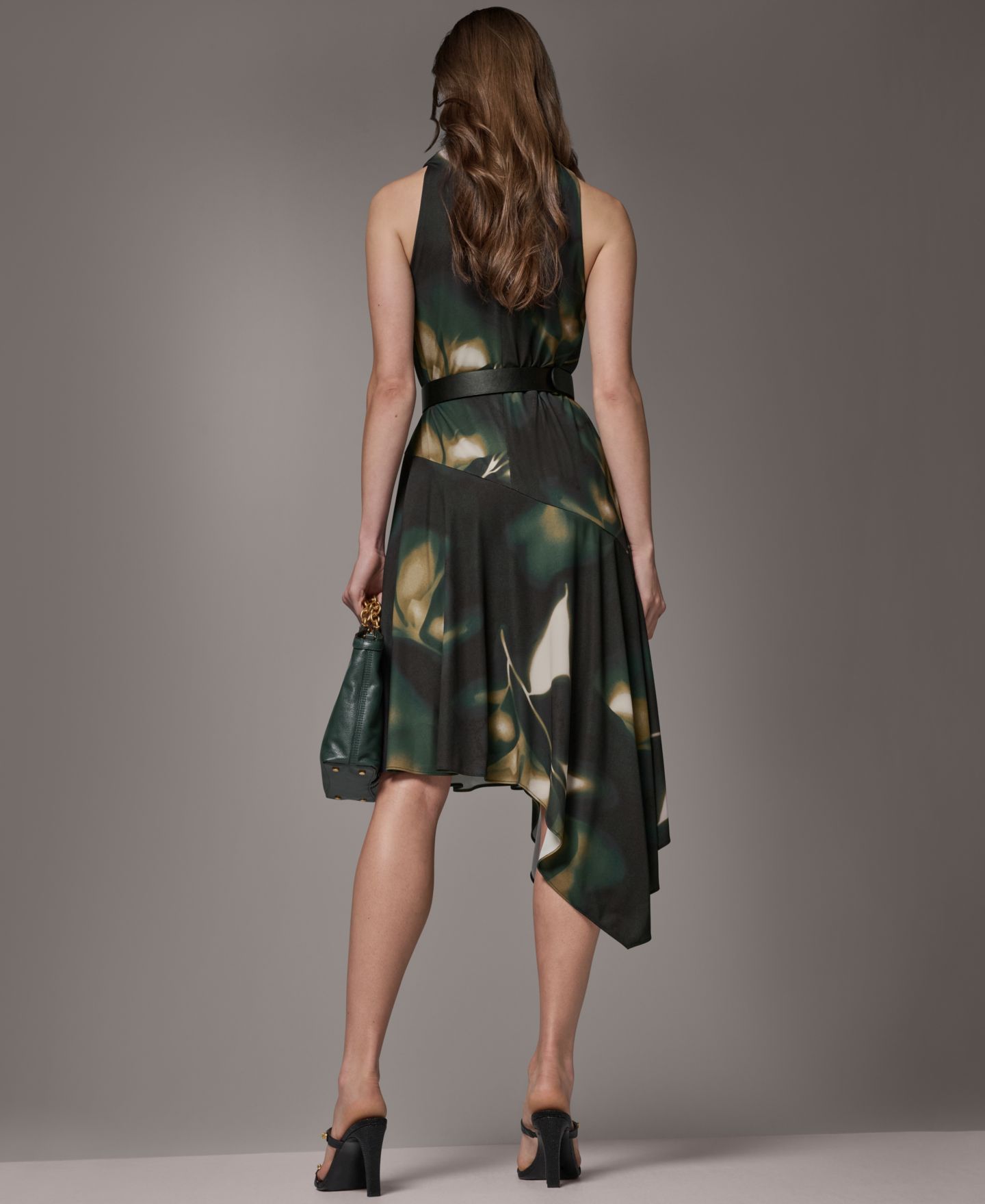 Женское платье Donna Karan New York Jersey Print Sleeveless, цвет: Оливковый разноцветный — фото 11