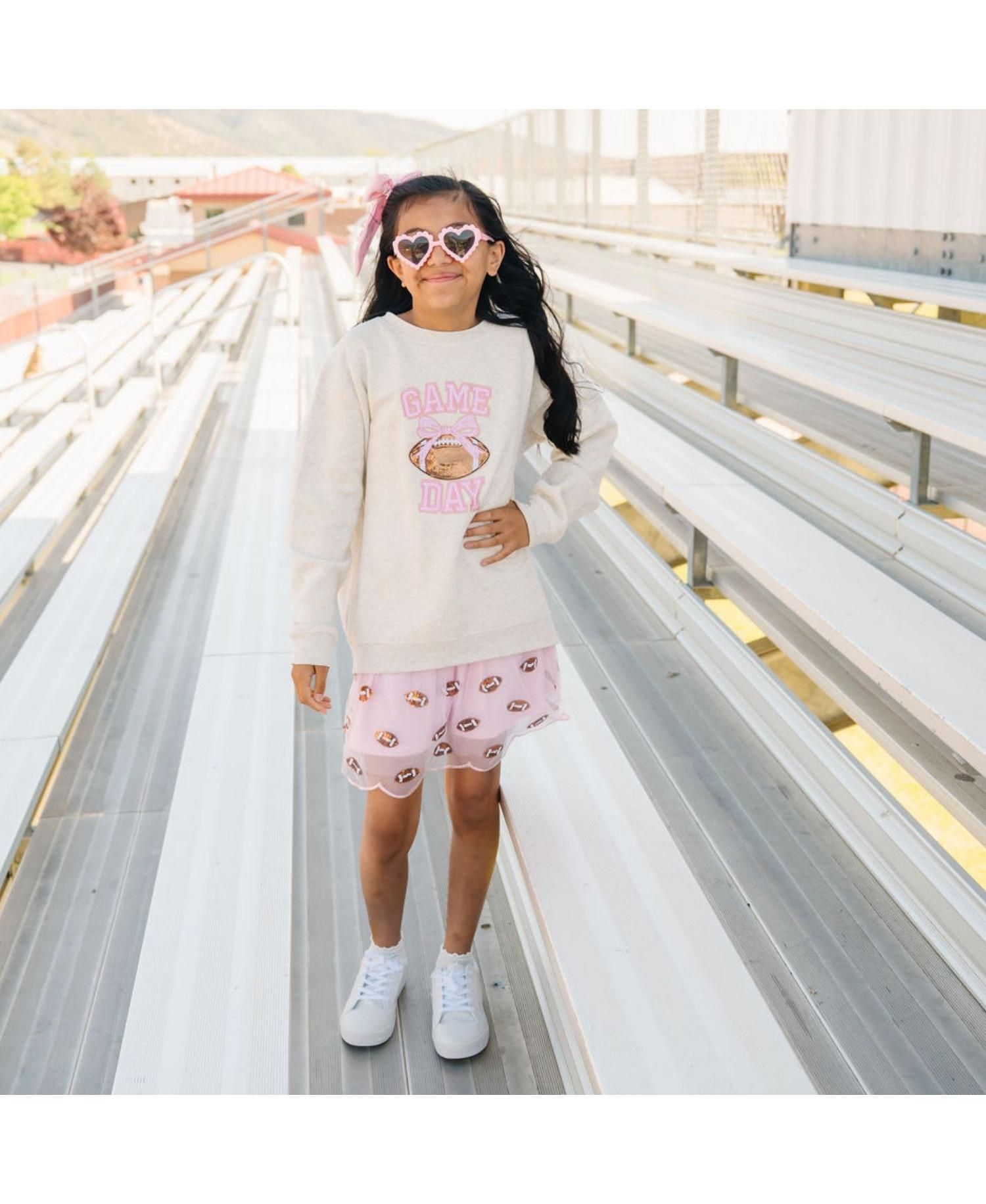 Big Girls Game Day Sequin Patch Sweatshirt
