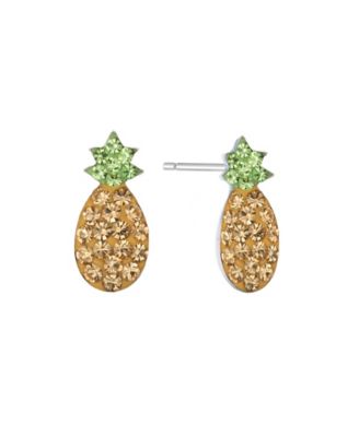 Crystal Pave Pineapple Stud Earrings