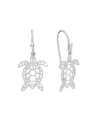Laser Cut Turtle Drop Earrings