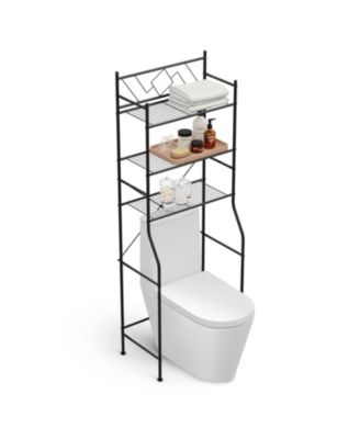 3-Tier Over the Toilet Bathroom Storage Organizer with Wide Stabilizing Base