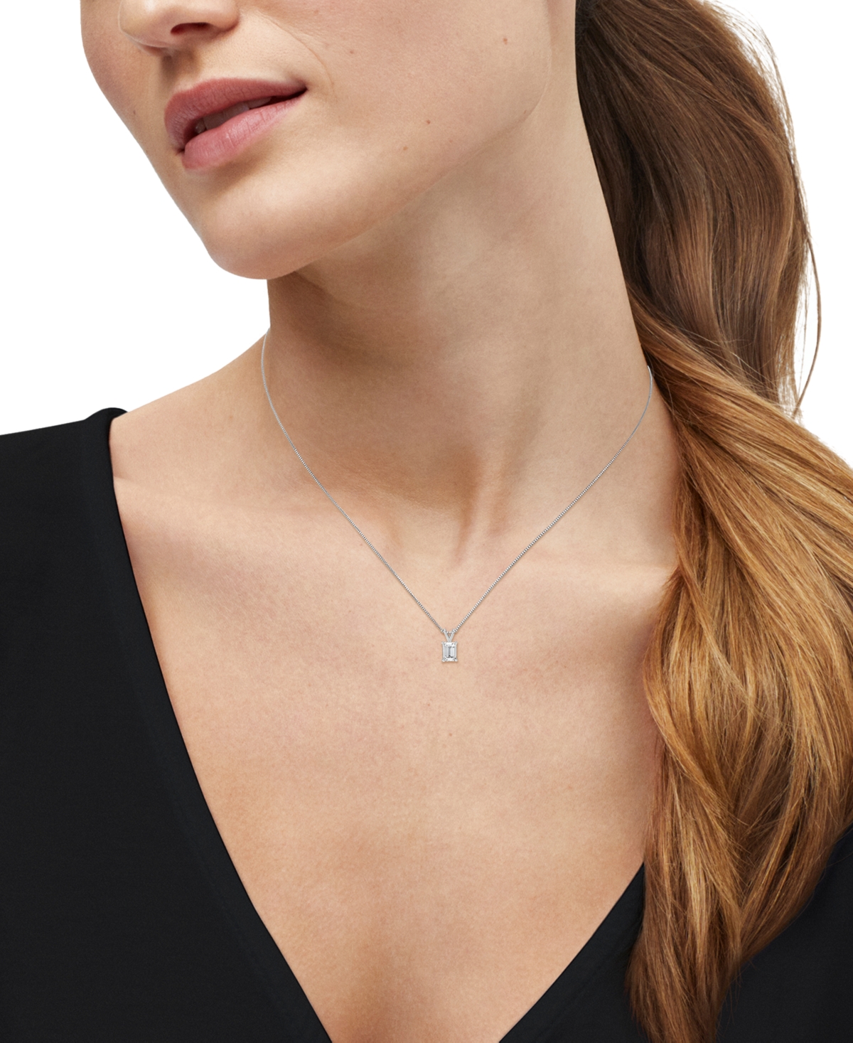 Macy's Igi Certified Lab-Grown Diamond Solitaire Pendant Necklace (1/2 ct. t.w.) in 14k White Gold