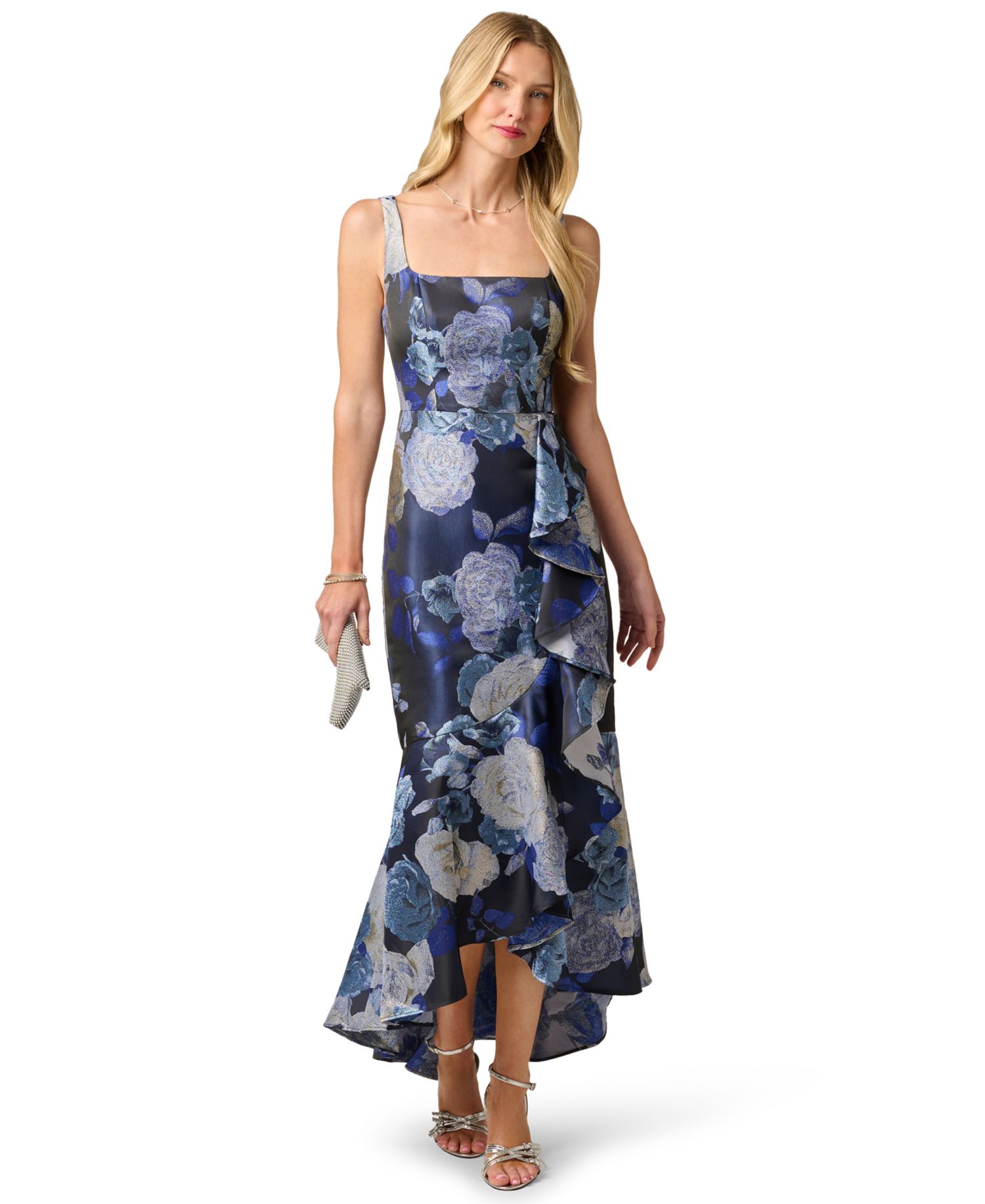 Women's Metallic Jacquard Sleeveless Dress