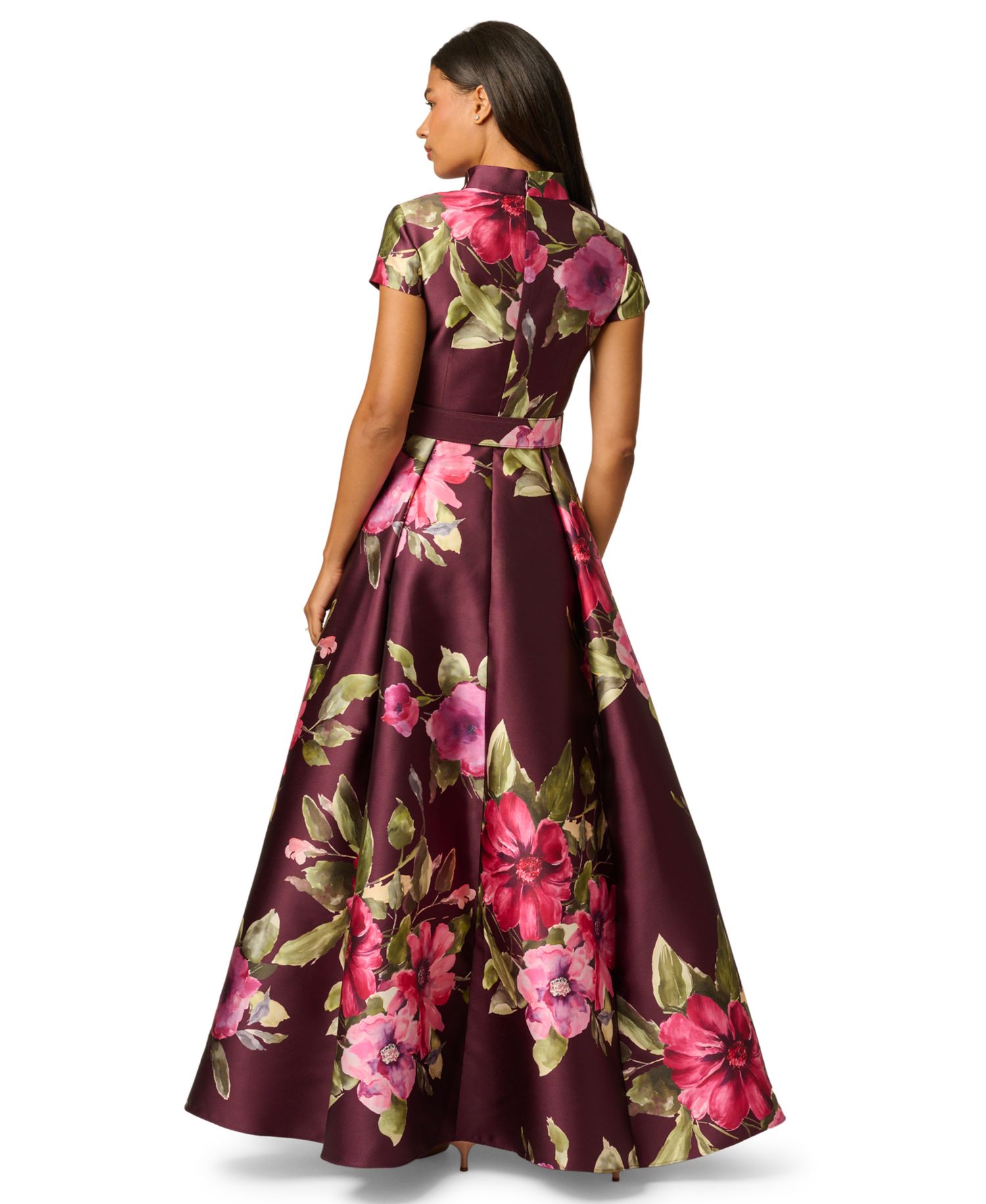 Women's V-Neck Floral Ball Gown