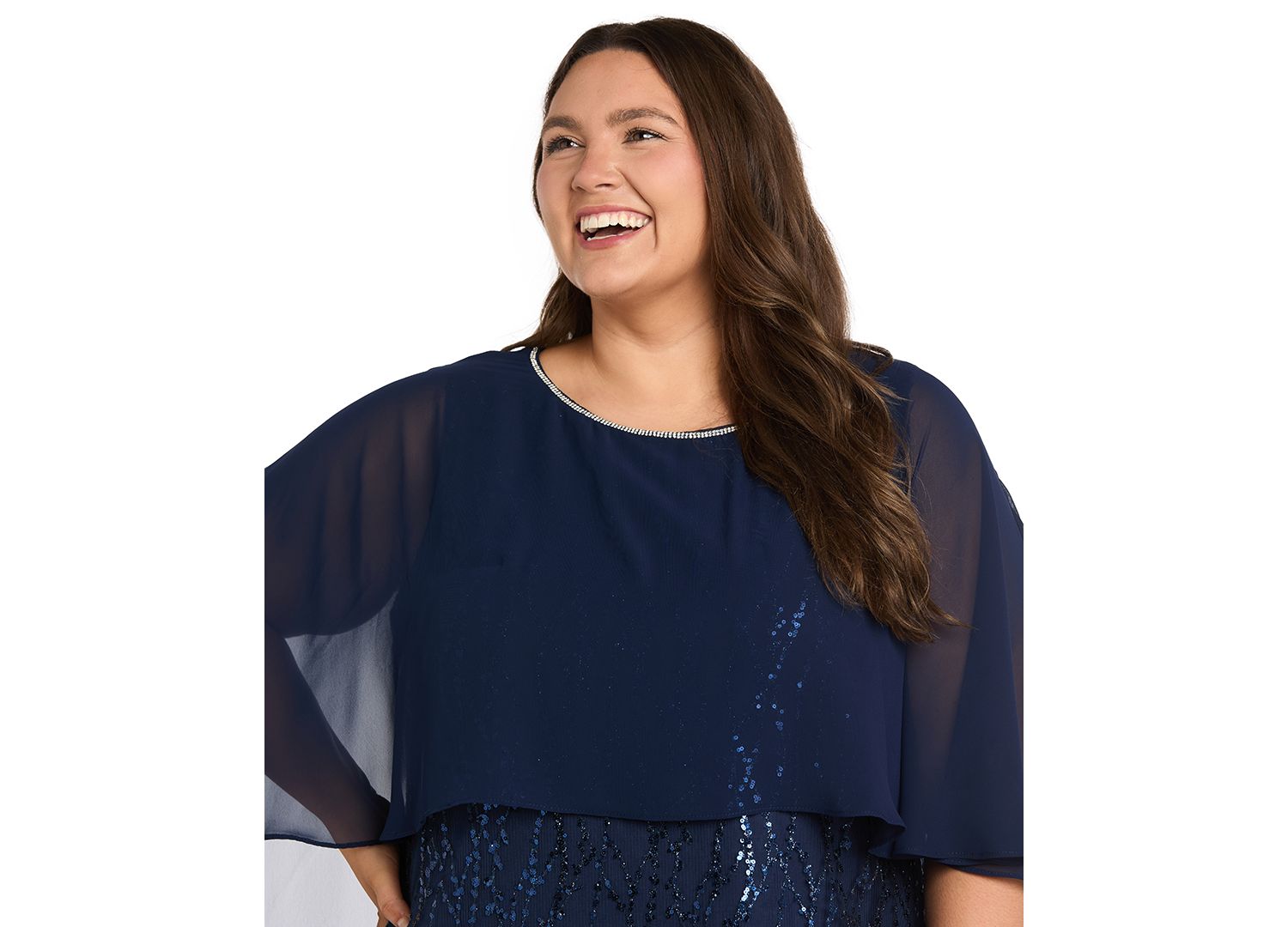 Plus Size Scoop Neck Beaded Sheath Dress