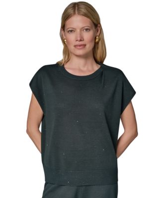 Women's Crewneck Cap-Sleeve Sweater
