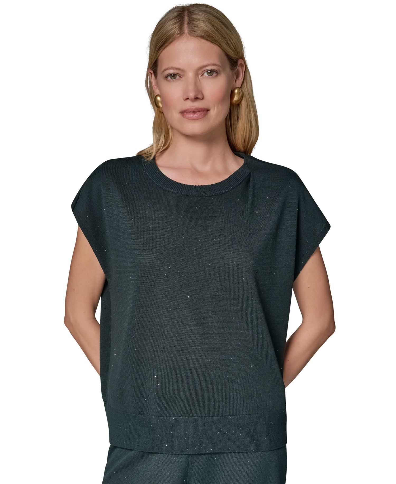 Women's Crewneck Cap-Sleeve Sweater