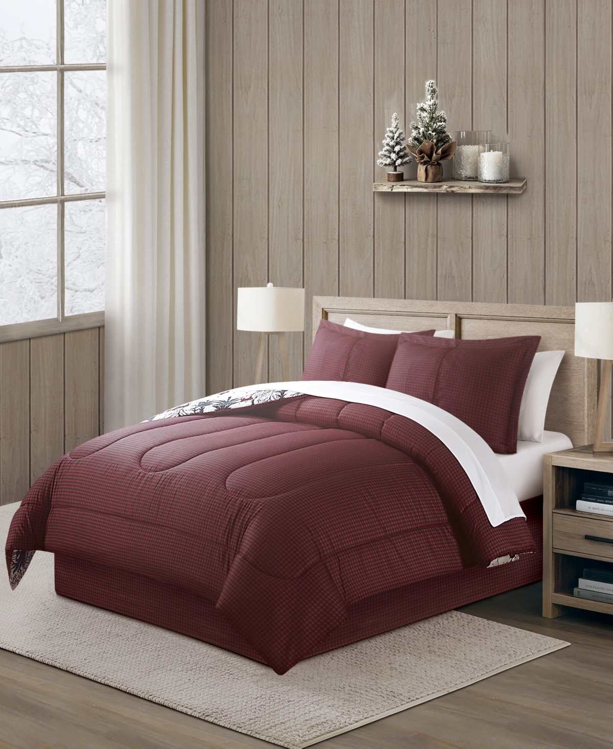 Santa Town 8-Piece Reversible Printed Microfiber Comforter Sets