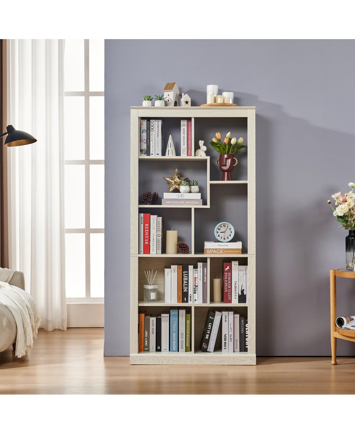 Streamdale Furniture Free Combination Wood Open Bookshelf with Anti-Tip Storage Organizer