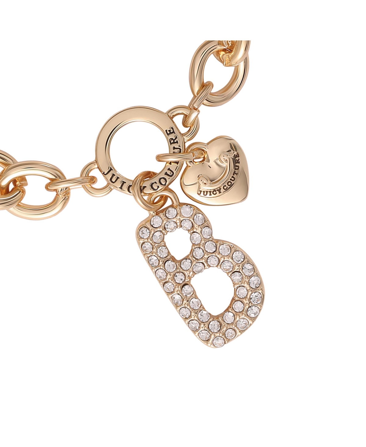 Juicy Couture 7.5 inch Pave Initial Charm Bracelet