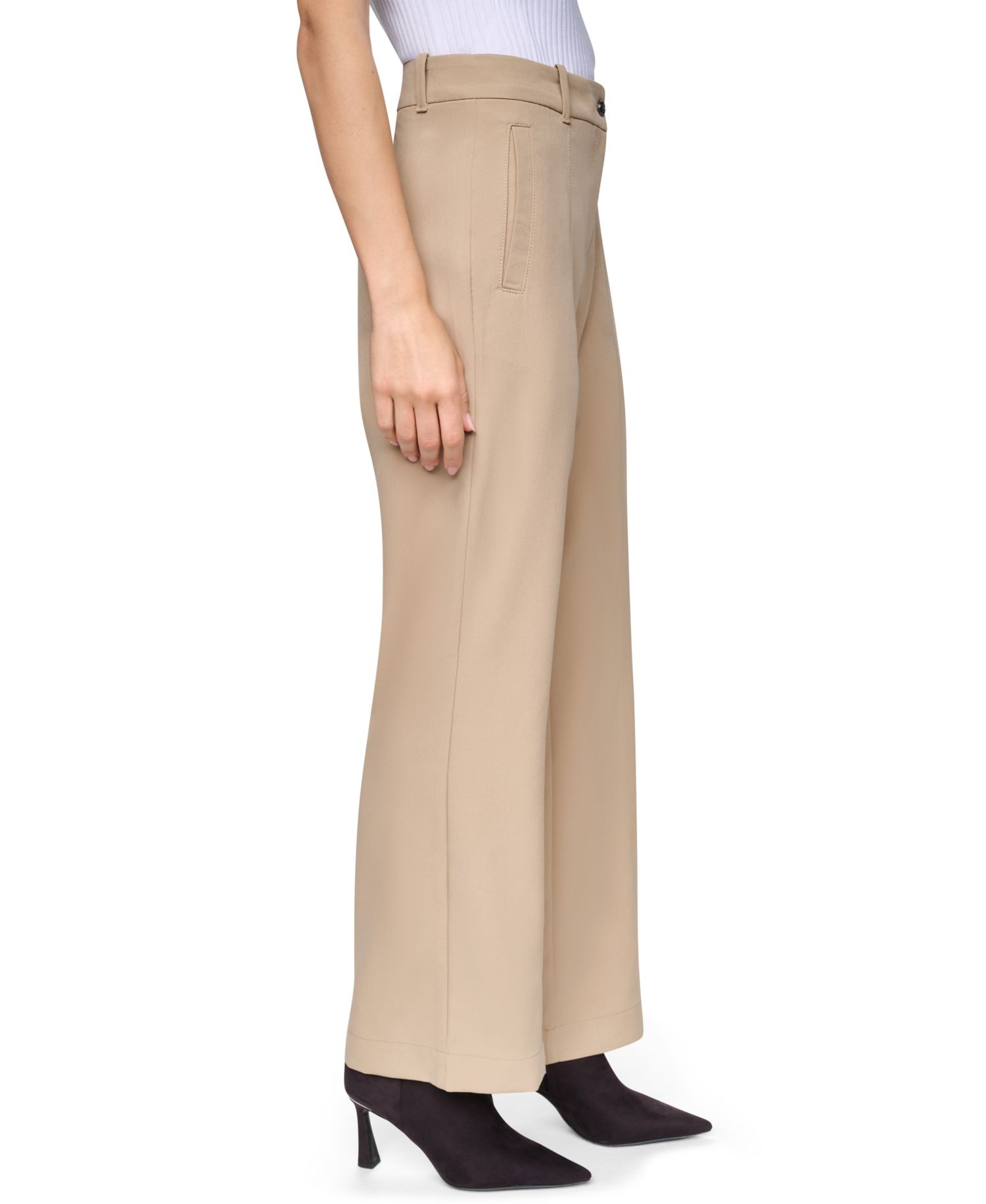 Women's Seamed Bi-Stretch Flare-Leg Pants