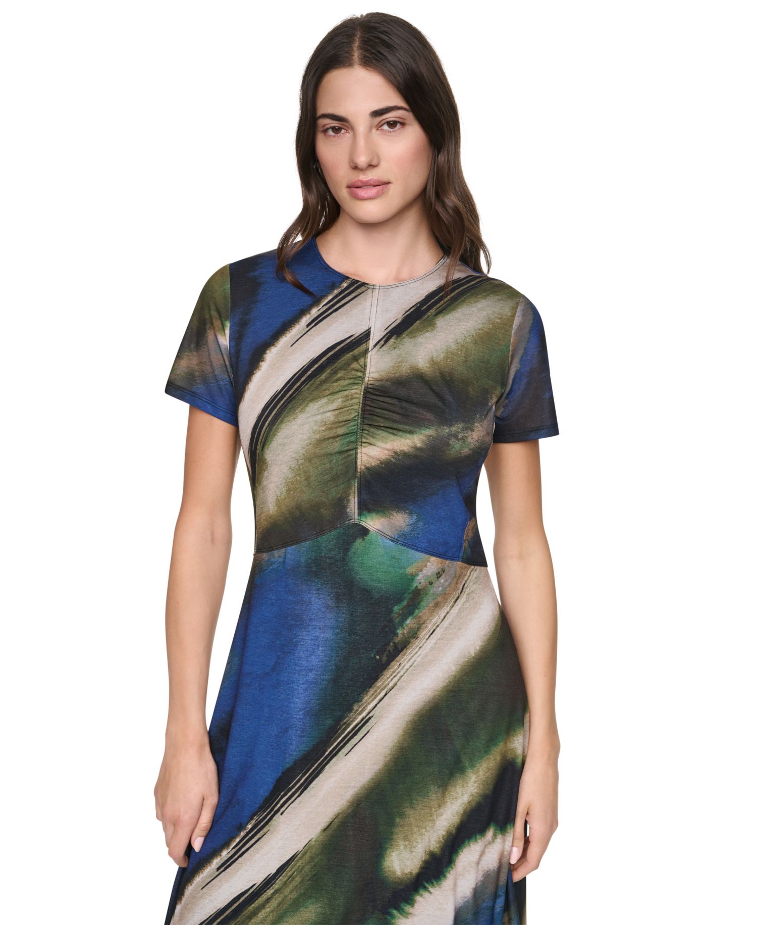 Women's Crewneck Short-Sleeve Pull-On Dress