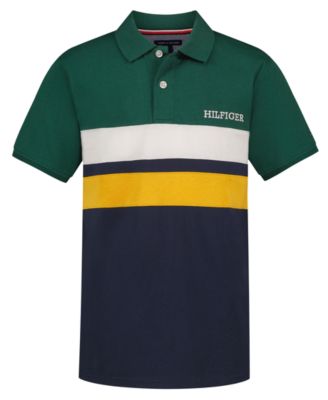 Boys' 8-20 Paneled Color-Block Short-Sleeve Polo Shirt