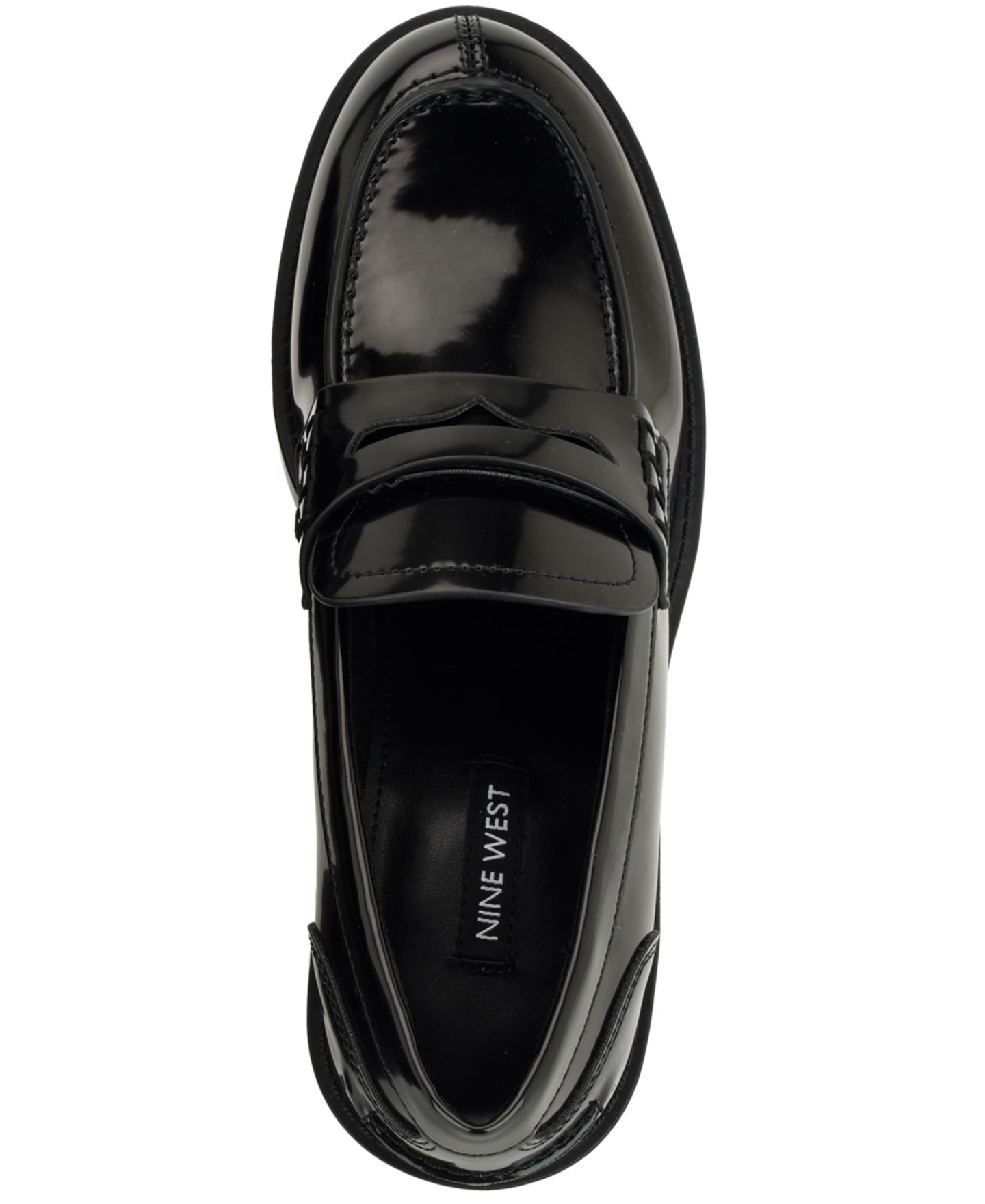 Женские туфли Nine West Vandel Block Heel Penny, цвет: Чёрный лаковый — фото 4