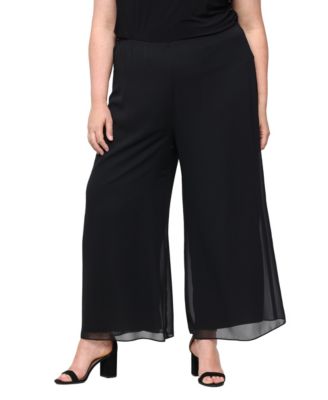 Plus Size Pull-On Chiffon Pants