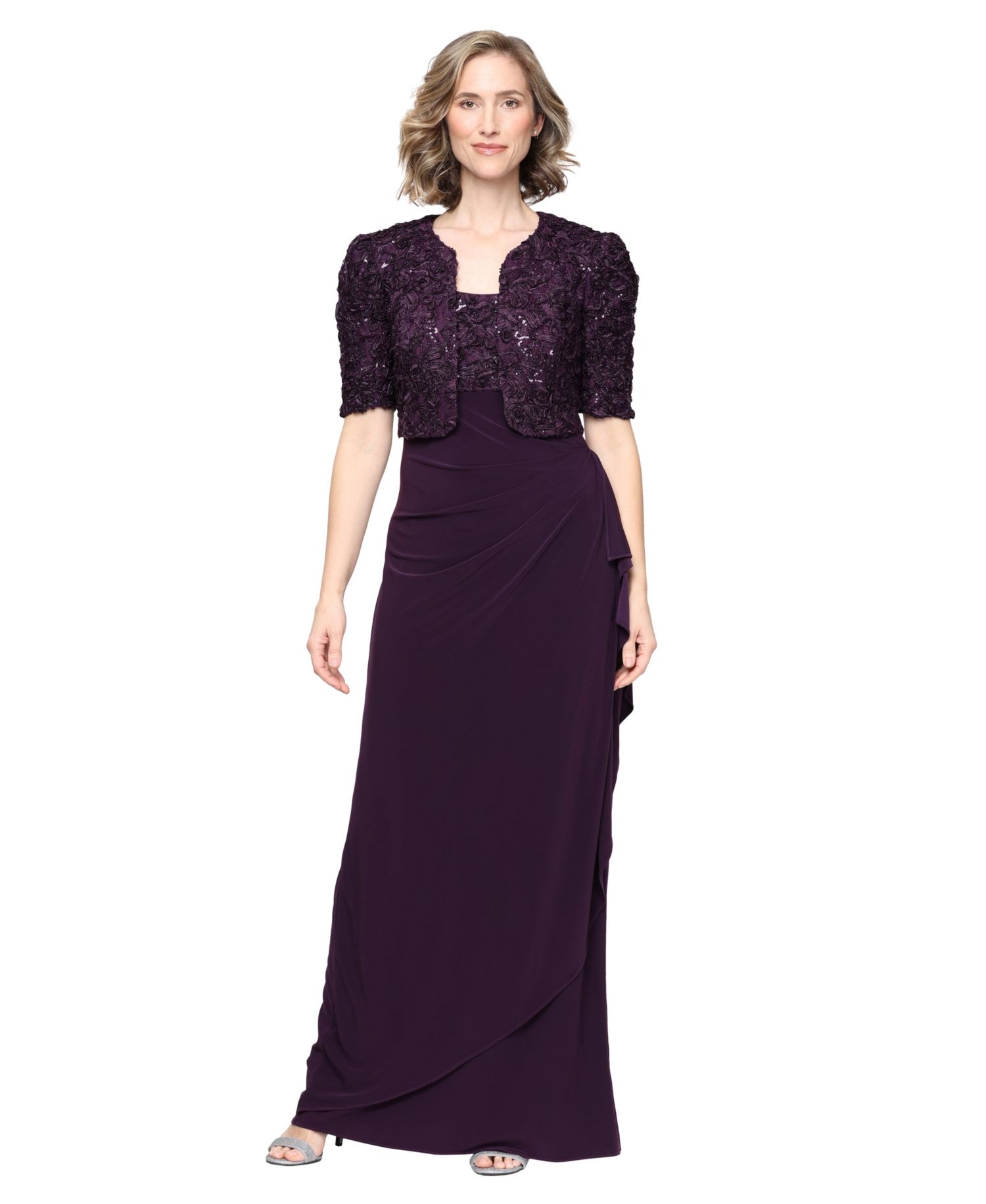 Petite Lace Jacket and Ball Gown, 2-Piece Set